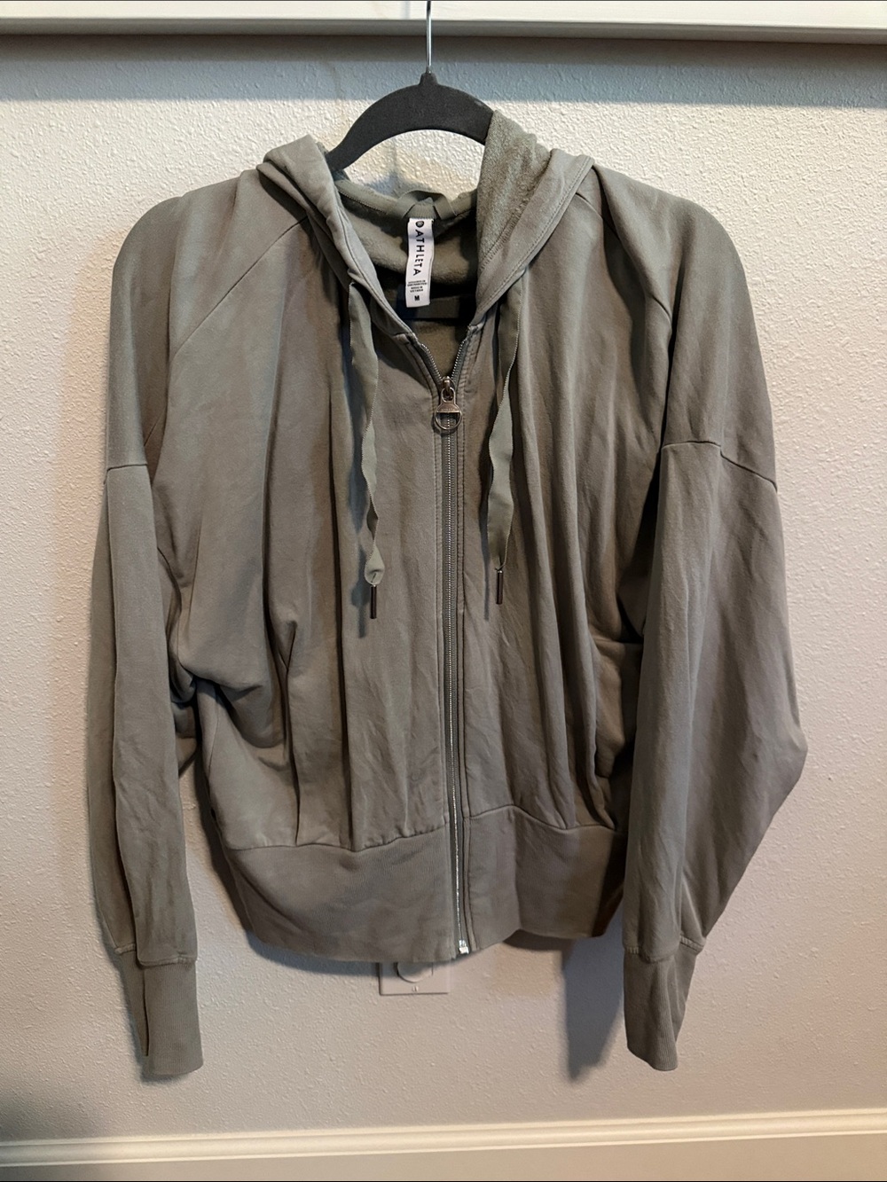 Athleta Sage Green Full-Zip Hooded Jacket
